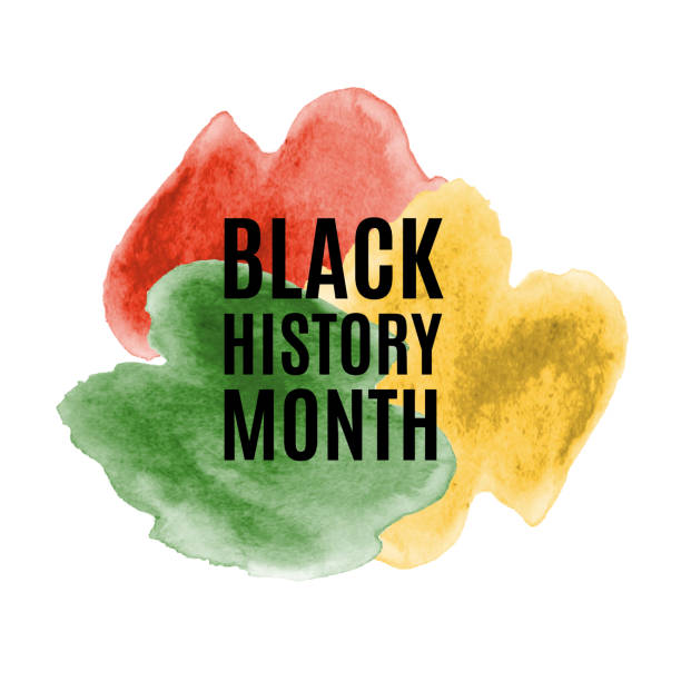 czarne tło akwarelowe miesiąca historii. wektor - black history month stock illustrations