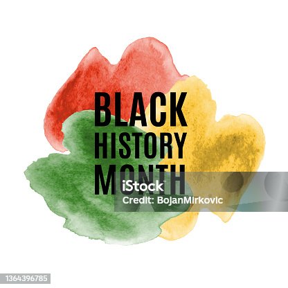 istock Black History Month watercolor background. Vector 1364396785
