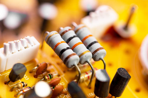istock Close up of components and microchips on old PC circuit board. 1364397911