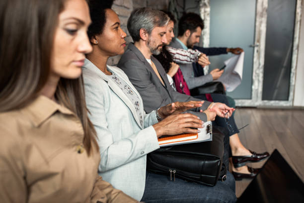 istock Business people waiting for job interview. 1364401067