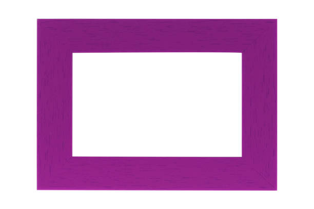 Purple wood frame isolated on white background. clipping path.