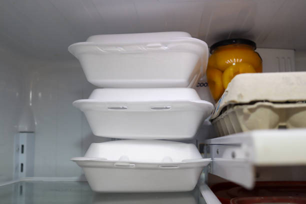 istock Styrofoam  dinner takeout containers in a fridge 1364402354
