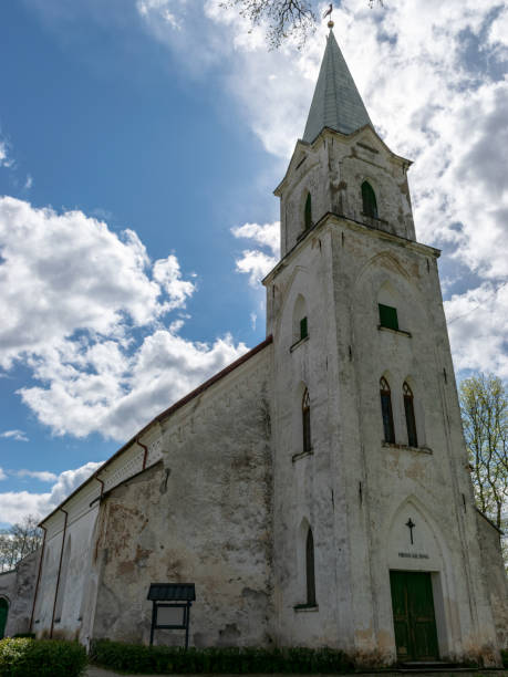 istock a white Lutheran church tower against the sky 1364403112