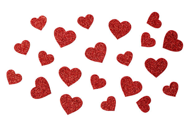 istock Saint Valentine day ornament decorations with glitter red hearts 1364406500
