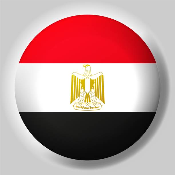 Flag of Egypt button Flag of Egypt button on glossy sphere egyptian flag stock illustrations