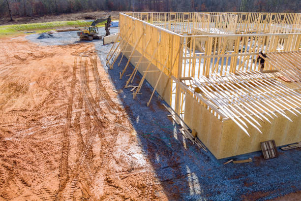 istock Framing beam of new house under construction home framing 1364409362