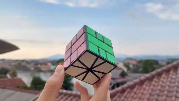 a cube with a peaceful view