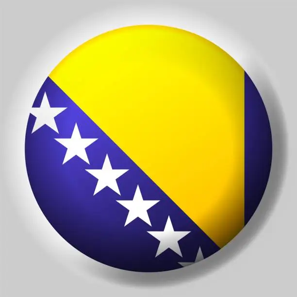 Vector illustration of Flag of Bosnia and Herzegovina button