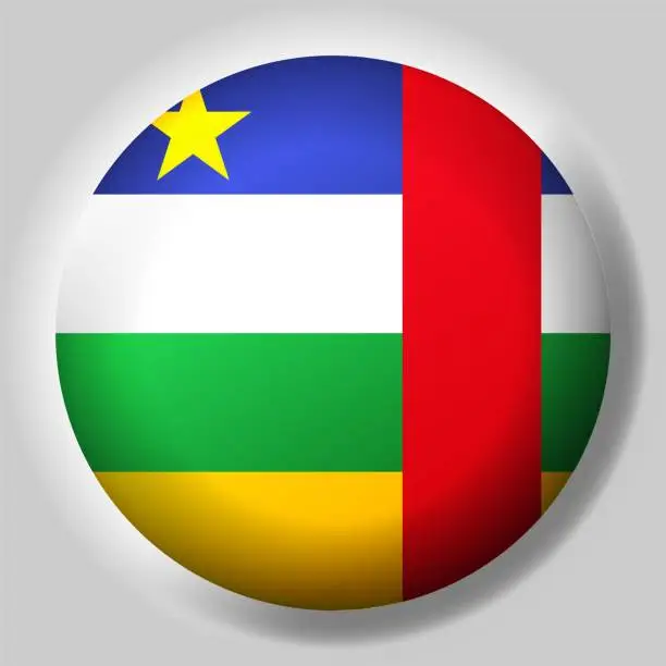 Vector illustration of Flag of Central African Republic button