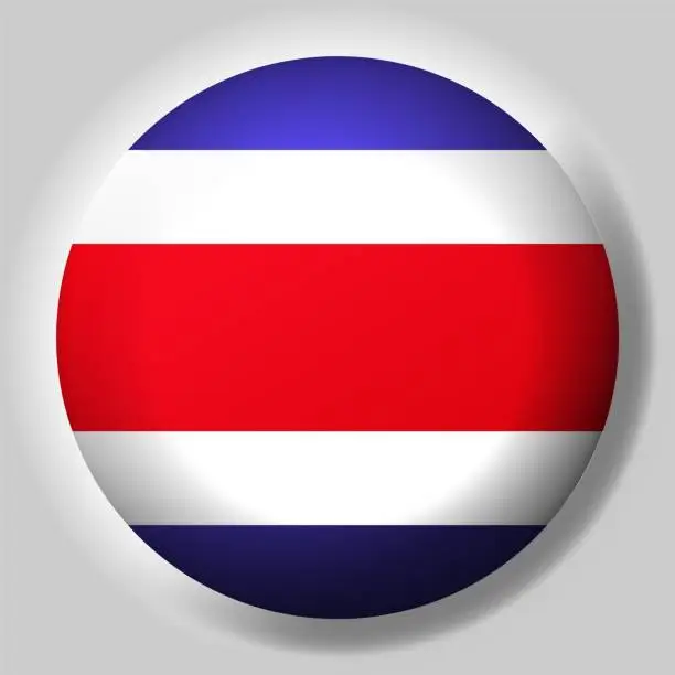 Vector illustration of Flag of Costa Rica button