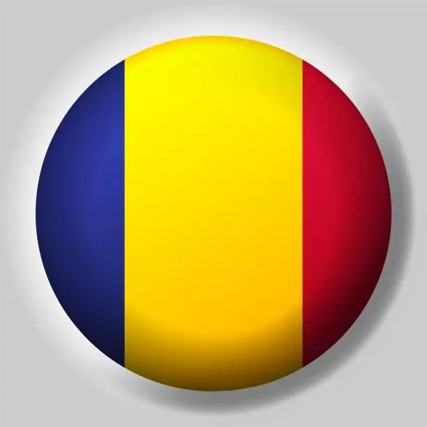 Vector illustration of Flag of Chad button