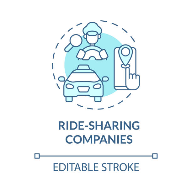 ilustrações de stock, clip art, desenhos animados e ícones de ride sharing companies turquoise concept icon - uber