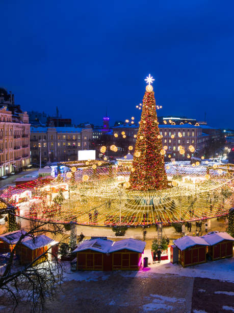 istock Christmas tree in Kiev on Sofievskaya Square, Ukraine. 1364417344