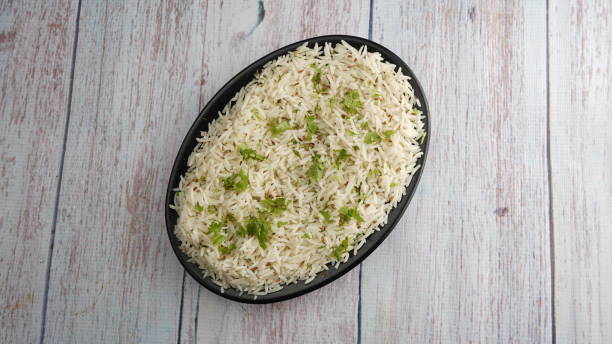 Jeera rice Indian spacial rice plate jeera rice basmati rice stock pictures, royalty-free photos & images