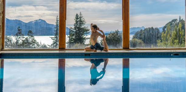 istock Yoga Poses by Pool 1364418356