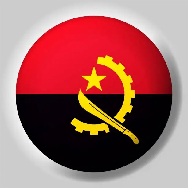 Vector illustration of Flag of Angola button