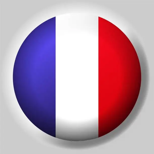 Vector illustration of Flag of France button