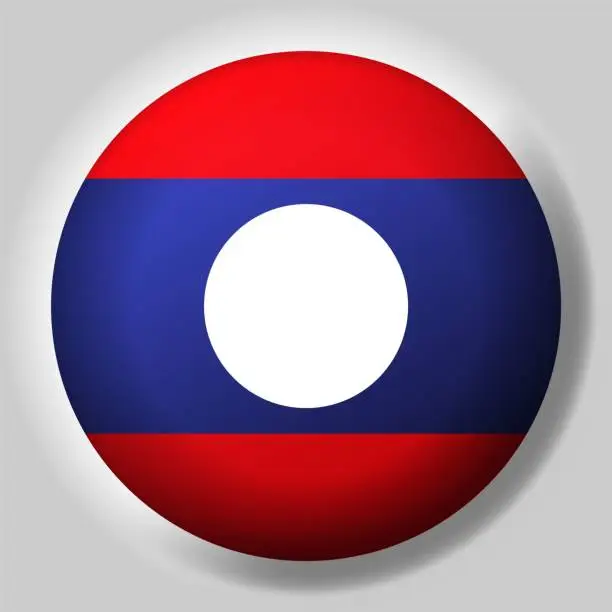 Vector illustration of Flag of Laos button
