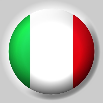 Flag of Italy button on glossy sphere