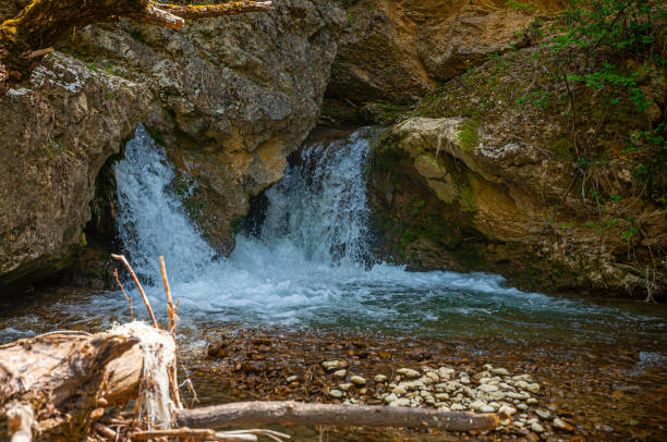istock Mountain river Gradisnica and waterfalls 1364420670