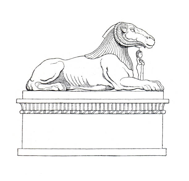 Vintage Statue of Sphinx out of Egypt. Vintage Statue of Sphinx out of Egypt. luxor las vegas stock illustrations