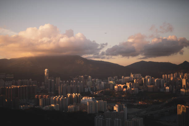 istock A plane flying on the sky in sunset 1364425031