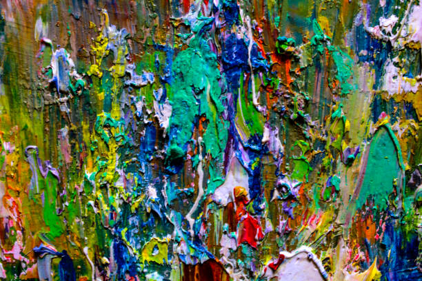many used tubes of art paint. concept: artistic and creative chaos