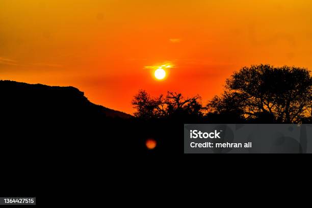 Sunset In The Mountains Stock Photo - Download Image Now - Beauty In Nature, Color Image, Horizontal