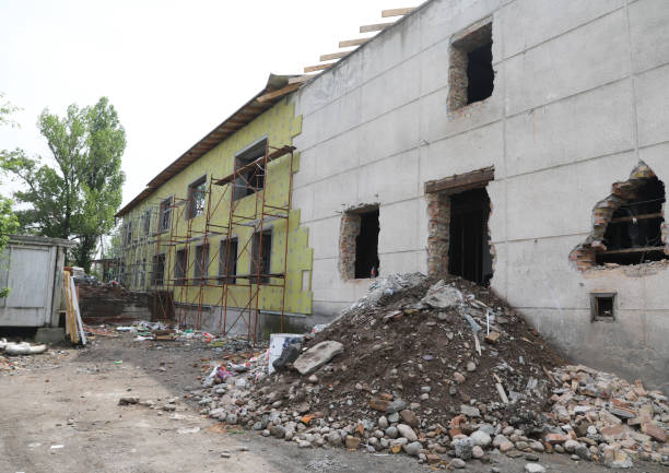 istock Pile of construction debris during building renovation 1364428874