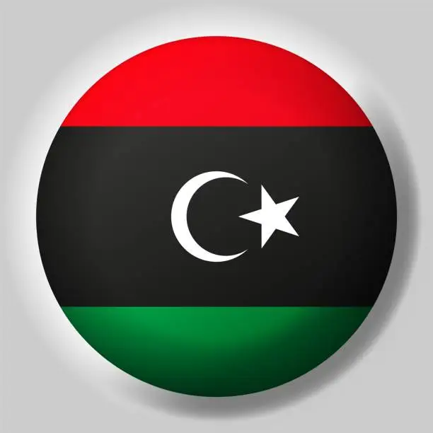 Vector illustration of Flag of Libya button