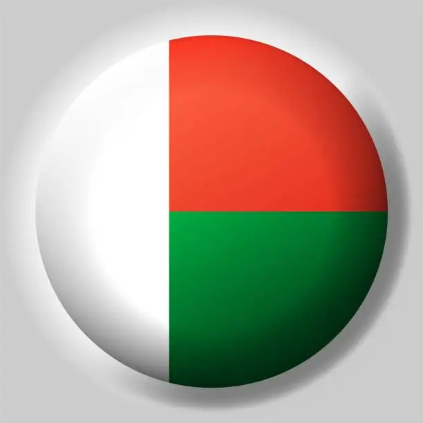 Vector illustration of Flag of Madagascar button