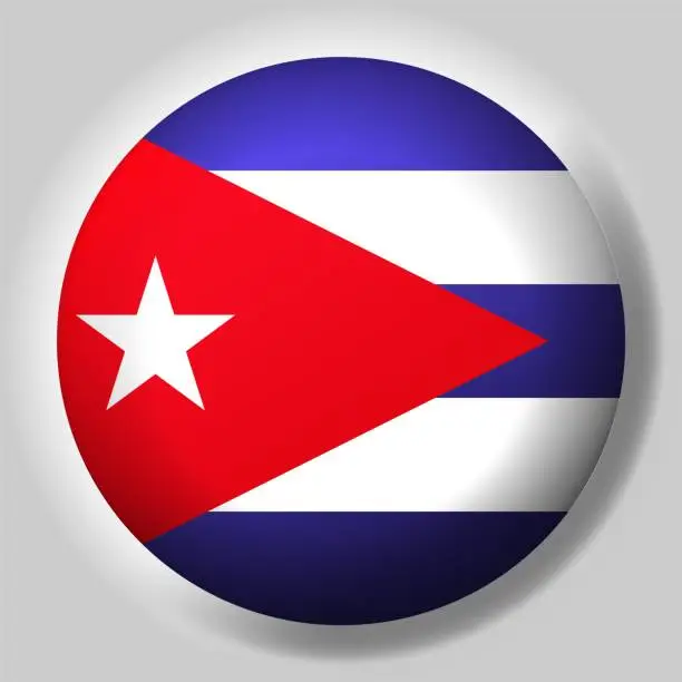 Vector illustration of Flag of Cuba button