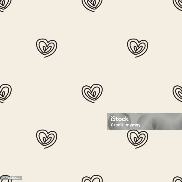 Kid Heart Pattern Seamless Monochrome Vortex Heart Pattern Background Kids Pattern Stock ...