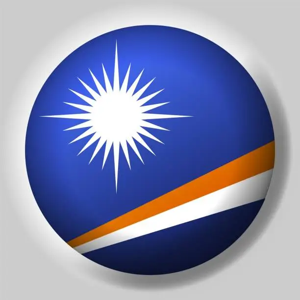 Vector illustration of Flag of Marshall Islands button