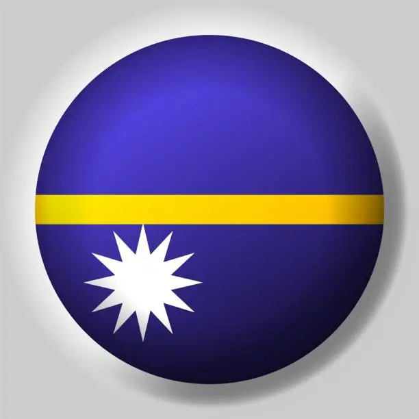 Vector illustration of Flag of Nauru button