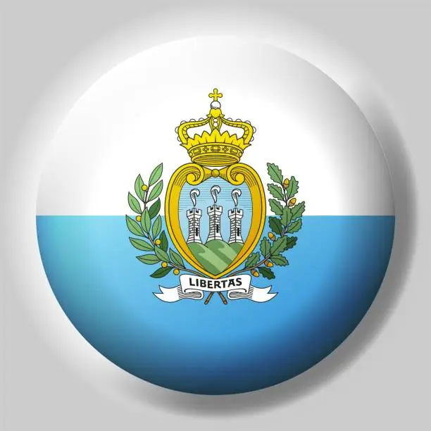 Vector illustration of Flag of San Marino button