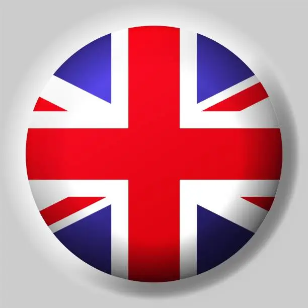 Vector illustration of Flag of United Kingdom button