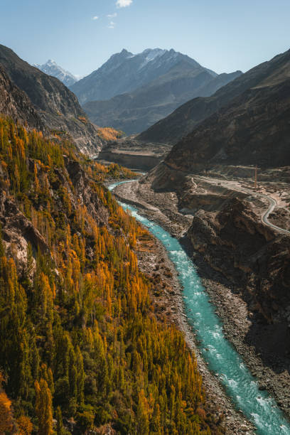 istock River canyon in Himalayas mountains  in autumn 1364442429