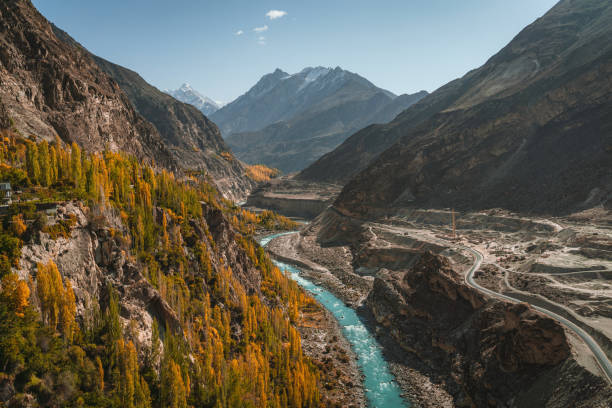 istock River canyon in Himalayas mountains  in autumn 1364442430
