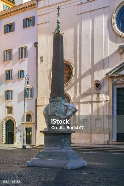 Elephant And Obelisk Rome Italy Stock Photo - Download Image Now - Ancient, Animal, Architectural Column