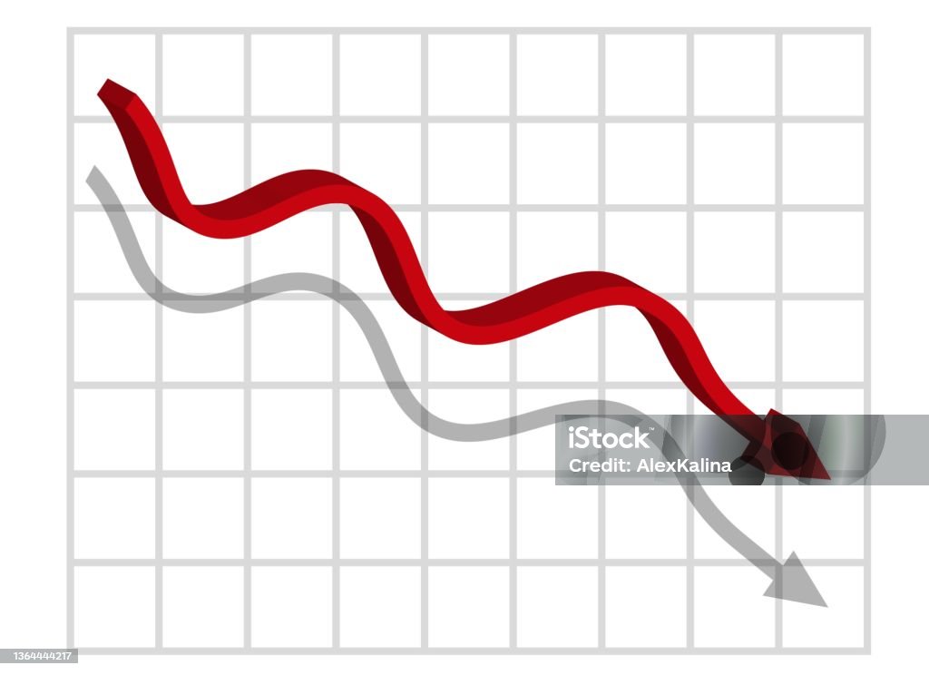 Graph With Decrease Report Diagram With Recession And Bankruptcy ...