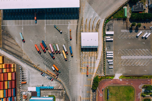 istock Top View of container ship terminal in Shenzhen, China 1364446019