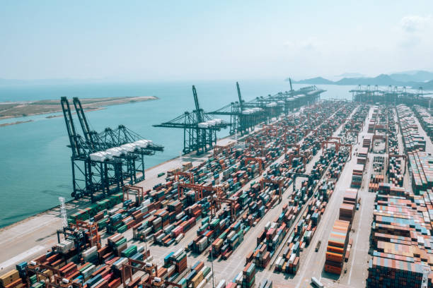 istock crowded container ship terminal in Shenzhen, China 1364446216
