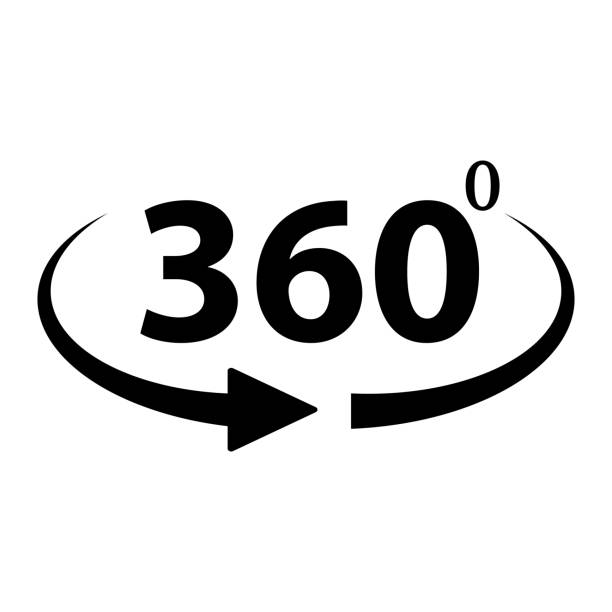 stockillustraties, clipart, cartoons en iconen met 360 degree icon vector. abstract 360 degree for marketing design. - direct klaar camera