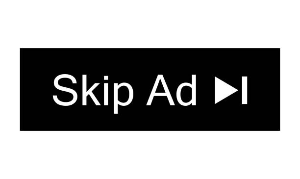 Skip ad button. Black button skip ad for website. Skip ad button. Black button skip ad for website. Vector icon. skipping stock illustrations
