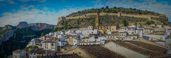 Views of the town of Chulilla in the Valencian community. Spain