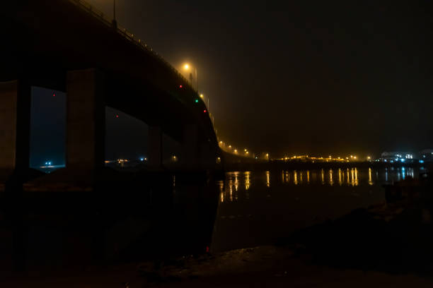 istock Street lamps on the Bridget At night 1364450016