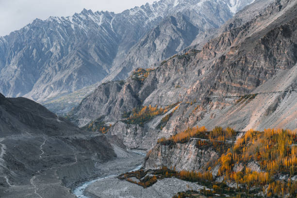 istock River canyon in Himalayas mountains  in autumn 1364451527