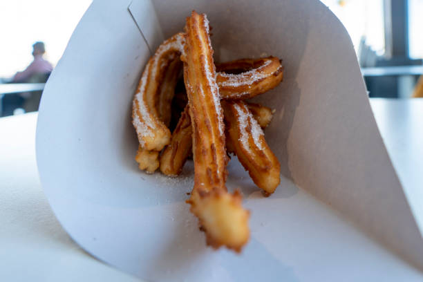 istock Churros ready to eat Spanish breakfast 1364454935