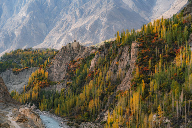 istock River canyon in Himalayas mountains  in autumn 1364455873